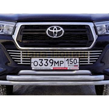 Решётка радиатора нижняя 12 мм ТСС для Toyota Hilux Exclusive 2018- Решётка радиатора нижняя 12 мм ТСС для Toyota Hilux Exclusive 2018-