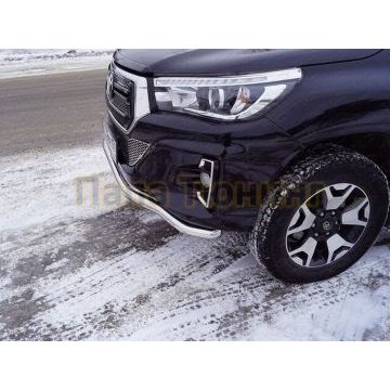 Защита передняя (волна) 60,3 мм  ТСС для Toyota Hilux Exclusive 2018-