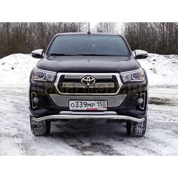 Защита передняя (волна) 60,3 мм  ТСС для Toyota Hilux Exclusive 2018-