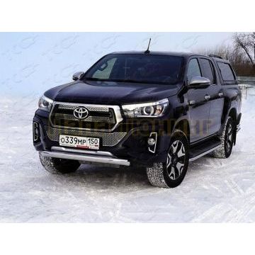 Защита передняя нижняя 76,1 мм  ТСС для Toyota Hilux Exclusive 2018-
