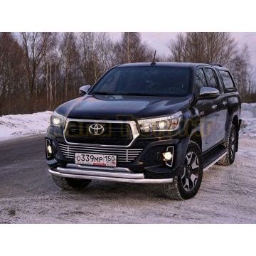 Защита передняя нижняя (двойная) 60,3/60,3 мм ТСС для Toyota Hilux Exclusive 2018-