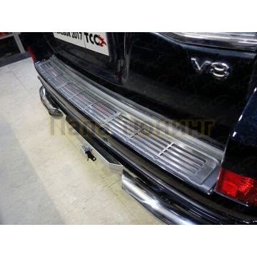 Накладка на задний бампер (лист шлифованный) ТСС для Toyota Land Cruiser 200 EXCALIBUR 2017- Накладка на задний бампер (лист шлифованный) ТСС для Toyota Land Cruiser 200 EXCALIBUR 2017-