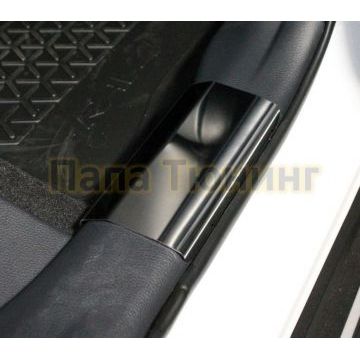 Накладки на пластиковые пороги (лист зеркальный) 4шт ТСС для Toyota RAV4 2019-