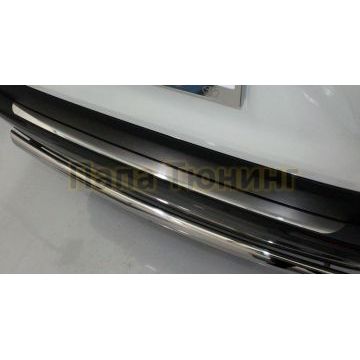 Накладка на задний бампер (лист зеркальный) ТСС для Toyota RAV4 2019-