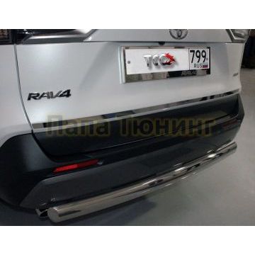 Накладка на заднюю дверь (лист зеркальный) ТСС для Toyota RAV4 2019-