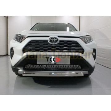 Защита передняя нижняя (овальная короткая) 75х42 мм ТСС для Toyota RAV4 2019-