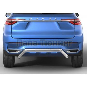 Защита заднего бампера d57 скоба Rival для Haval F7 2019-