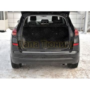 Накладка на задний бампер (лист нерж зеркальный) РусСталь для Hyundai Tucson 2018-2021