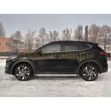 Пороги труба d57 (вариант 2) РусСталь для Hyundai Tucson 2018-2021