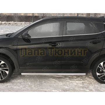 Пороги труба d57 (вариант 3) РусСталь для Hyundai Tucson 2018-2021
