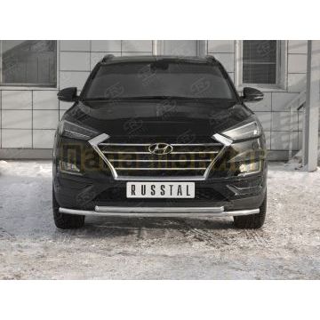 Защита переднего бампера d42 секции-d42 дуга РусСталь для Hyundai Tucson 2018-2021