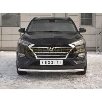 Защита переднего бампера d57 секции РусСталь для Hyundai Tucson 2018-2021