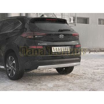 Защита заднего бампера d75х42 дуга РусСталь для Hyundai Tucson 2018-2021
