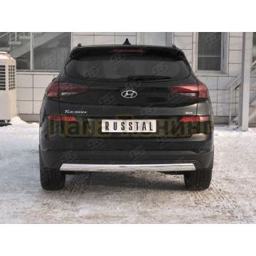 Защита заднего бампера d75х42 дуга РусСталь для Hyundai Tucson 2018-2021