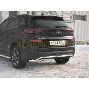 Защита заднего бампера d42 волна РусСталь для Hyundai Tucson 2018-2021