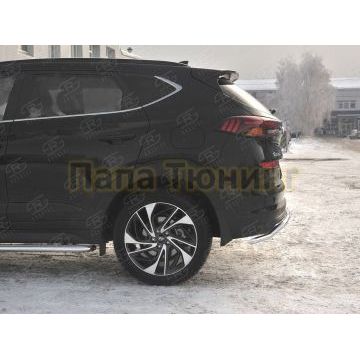 Защита заднего бампера d42 волна РусСталь для Hyundai Tucson 2018-2021