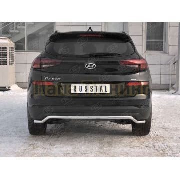 Защита заднего бампера d42 волна РусСталь для Hyundai Tucson 2018-2021