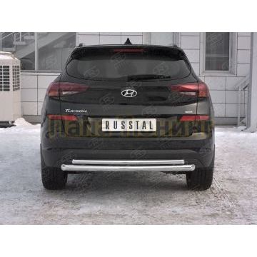 Защита заднего бампера d57 дуга-d42 дуга РусСталь для Hyundai Tucson 2018-2021