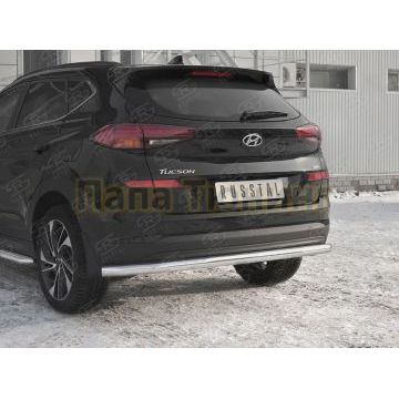 Защита заднего бампера d57 секции РусСталь для Hyundai Tucson 2018-2021