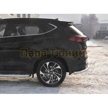 Защита заднего бампера d57 секции РусСталь для Hyundai Tucson 2018-2021