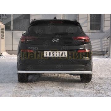 Защита заднего бампера d57 секции РусСталь для Hyundai Tucson 2018-2021