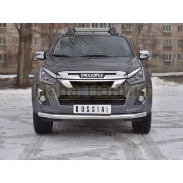Защита переднего бампера d57 секции РусСталь для Isuzu d-max 2019-