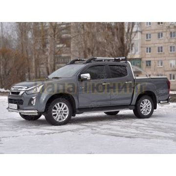 Защита переднего бампера d57 секции-d42 уголки РусСталь для Isuzu d-max 2019-