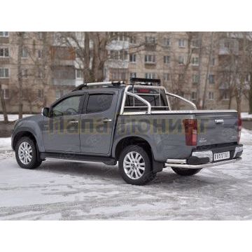 Защита заднего бампера d57 секции-d57 прямые РусСталь для Isuzu d-max 2019-