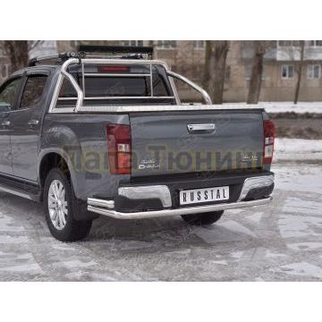 Защита заднего бампера d57 секции-d57 прямые РусСталь для Isuzu d-max 2019-