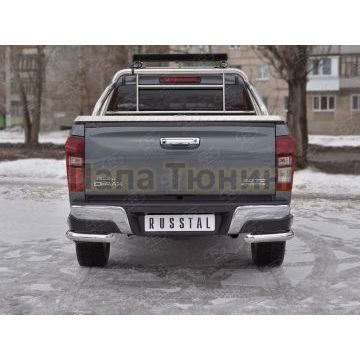 Защита заднего бампера уголки d57 секции-d57 прямые РусСталь для Isuzu d-max 2019-