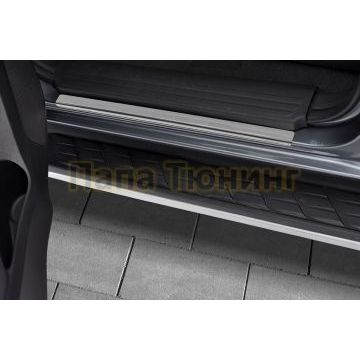 Накладки на пороги RUSSTAL (нерж., зеркало) РусСталь для Isuzu d-max 2016-