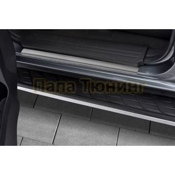 Накладки на пороги RUSSTAL (нерж., шлиф) РусСталь для Isuzu d-max 2016-