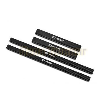 Накладки на пороги RUSSTAL (нерж., карбон, надпись) РусСталь для Isuzu d-max 2016-