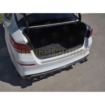 Накладка на задний бампер RUSSTAL (нерж., шлиф) РусСталь для Kia Optima 2016-