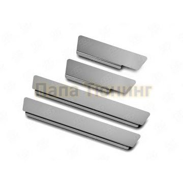 Накладки на пороги RUSSTAL (нерж., зеркало) РусСталь для Kia Optima 2016-