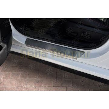 Накладки на пороги RUSSTAL (нерж., шлиф) РусСталь для Kia Optima 2016-