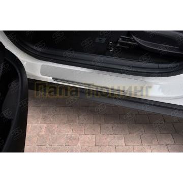 Накладки на пороги RUSSTAL (нерж., зеркало) РусСталь для Kia Seltos 2020-