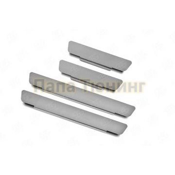 Накладки на пороги RUSSTAL (нерж., шлиф) РусСталь для Kia Seltos 2020-