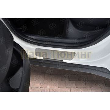 Накладки на пороги RUSSTAL (нерж., шлиф) РусСталь для Kia Seltos 2020-