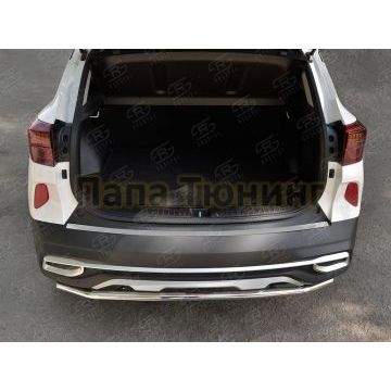 Накладка на задний бампер RUSSTAL (нерж., зеркало) РусСталь для Kia Seltos 2020-