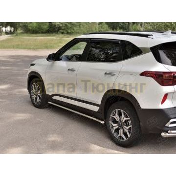 Пороги труба d42 секции (вариант 1) РусСталь для Kia Seltos 2020-
