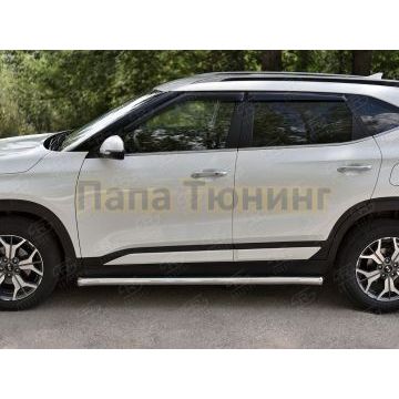 Пороги труба d57 секции (вариант 1) РусСталь для Kia Seltos 2020-