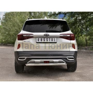Защита заднего бампера d57 дуга РусСталь для Kia Seltos 2020-