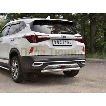 Защита заднего бампера d57 дуга РусСталь для Kia Seltos 2020-