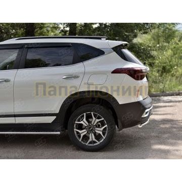 Защита заднего бампера d42 секции РусСталь для Kia Seltos 2020-