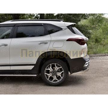 Защита заднего бампера d57 секции РусСталь для Kia Seltos 2020-