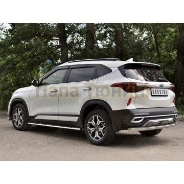 Защита заднего бампера d57 секции РусСталь для Kia Seltos 2020-