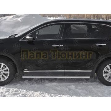 Пороги труба d57 (вариант 1) РусСталь для Kia Sorento Prime 2018-