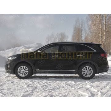 Пороги труба d57 (вариант 1) РусСталь для Kia Sorento Prime 2018-