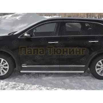 Пороги труба d57 (вариант 2) РусСталь для Kia Sorento Prime 2018-